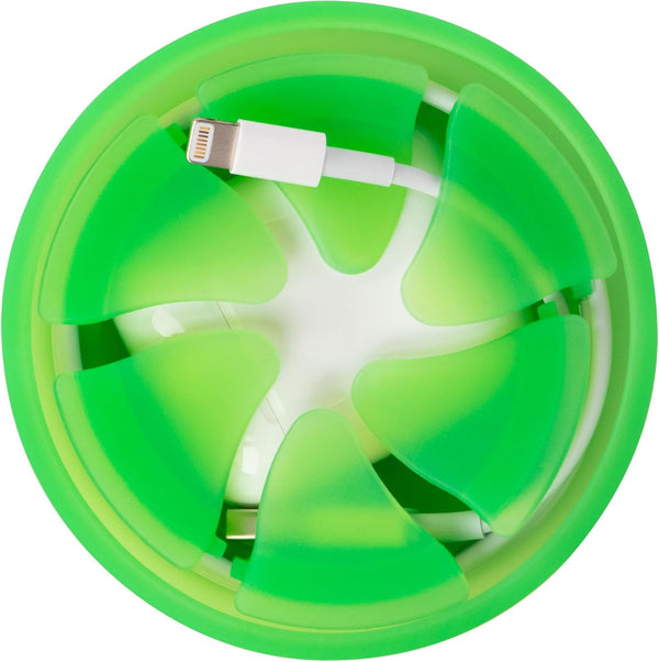 Digital Innovations Nest XL Tangle-Free USB Cable and Phone Charger Case/Airpods Organizer Fits Earbuds/Earphones, Durable and Compact Storage System, Green
